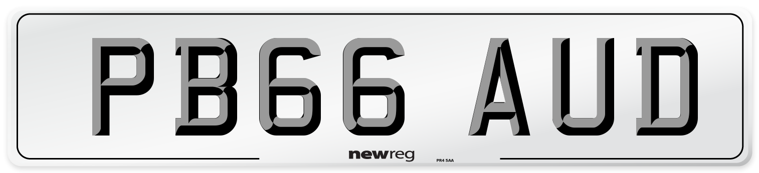PB66 AUD Number Plate from New Reg